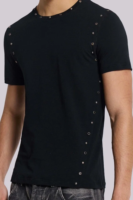 Svart Mist-T-shirt med nitar