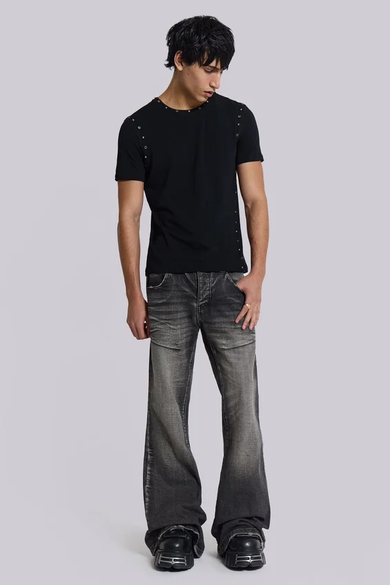 Svart Mist-T-shirt med nitar