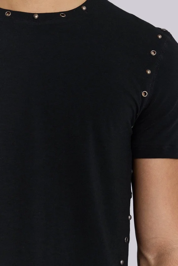 Svart Mist-T-shirt med nitar