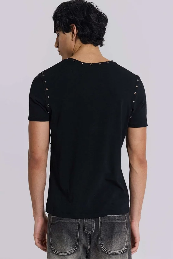 Svart Mist-T-shirt med nitar