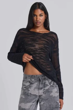 Svart Stray Knit