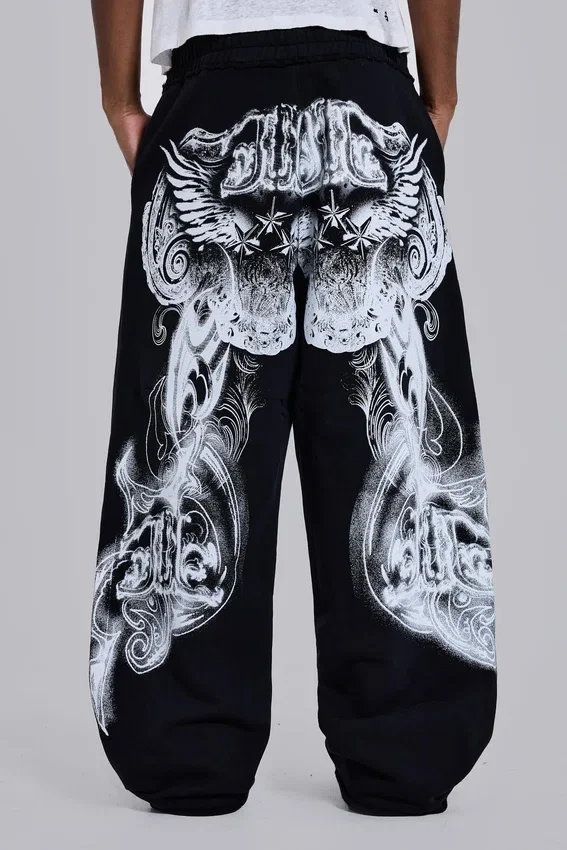 Svarta baggy Monster Joggers