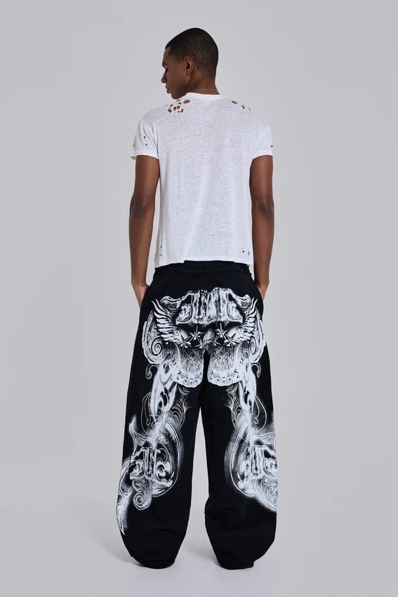 Svarta baggy Monster Joggers