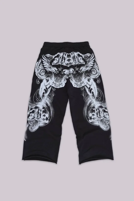 Svarta baggy Monster Joggers