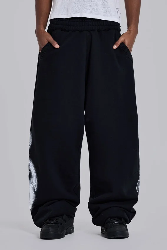 Svarta baggy Monster Joggers