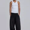 Svarta, baggy Monster Joggers med uppvikt nederkant