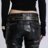 Svarta Carbon Black Studded Drift Bootcut-byxor