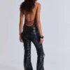 Svarta Carbon Black Studded Drift Bootcut-byxor