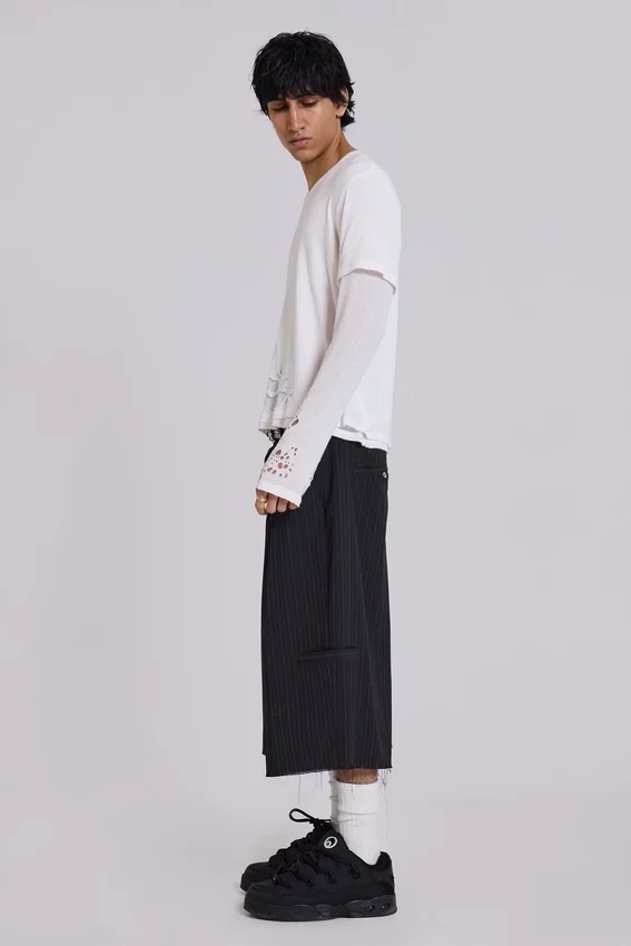 Svarta Goliath-shorts i XL med smala ränder