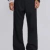 Svarta kostymbyxor med bootcut-passform