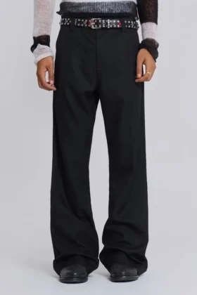 Svarta kostymbyxor med bootcut-passform