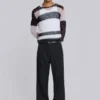 Svarta kostymbyxor med bootcut-passform