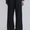 Svarta kostymbyxor med bootcut-passform