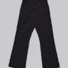 Svarta kostymbyxor med finränder och staplad bootcut