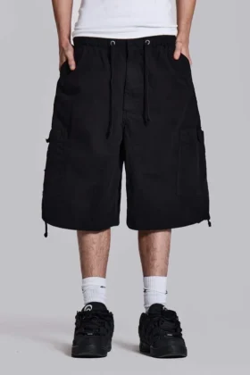 Svarta Parachute Cargo Baggy-shorts