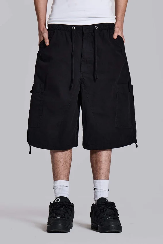 Svarta Parachute Cargo Baggy-shorts