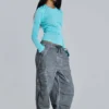 Svarta Parachute Pants i oljetvätt