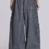Svarta Parachute Pants i oljetvätt