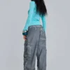 Svarta Parachute Pants i oljetvätt