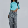 Svarta Parachute Pants i oljetvätt