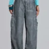 Svarta Parachute Pants i oljetvätt
