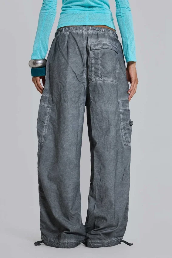 Svarta Parachute Pants i oljetvätt