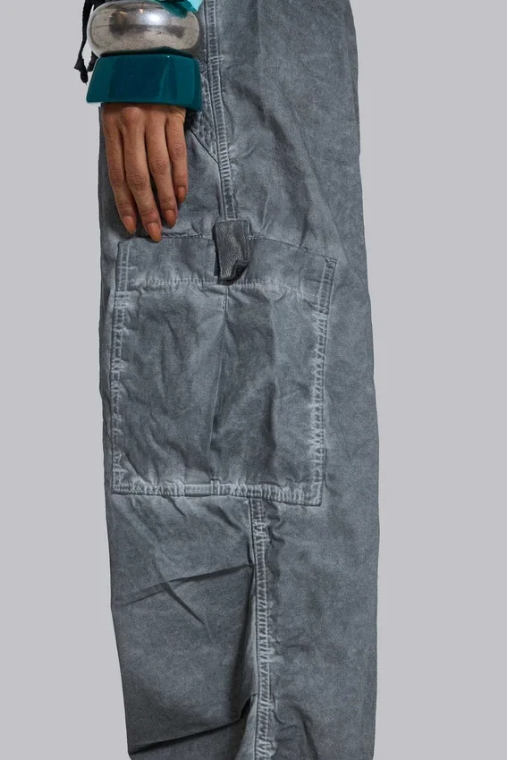 Svarta Parachute Pants i oljetvätt
