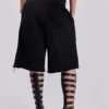 Svarta slitage-behandlade Monster-shorts