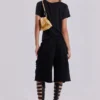 Svarta slitage-behandlade Monster-shorts