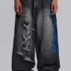Svarta Spike Airbrush XL Colossus Jeans med hål