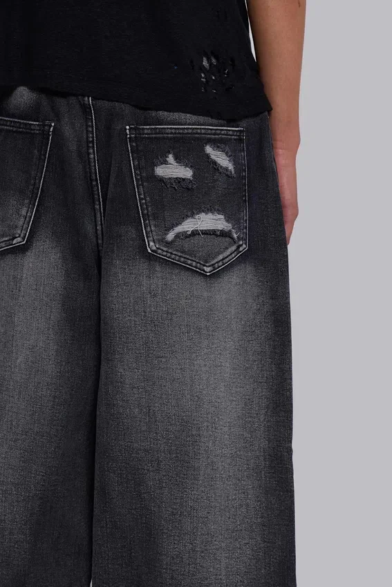 Svarta Spike Airbrush XL Colossus Jeans med hål