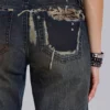 Tori slitna bootcut-Jeans i spets med låg midja