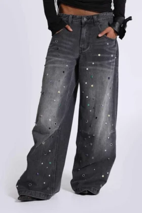 Trixa Colossus Jeans med smyckesnitar