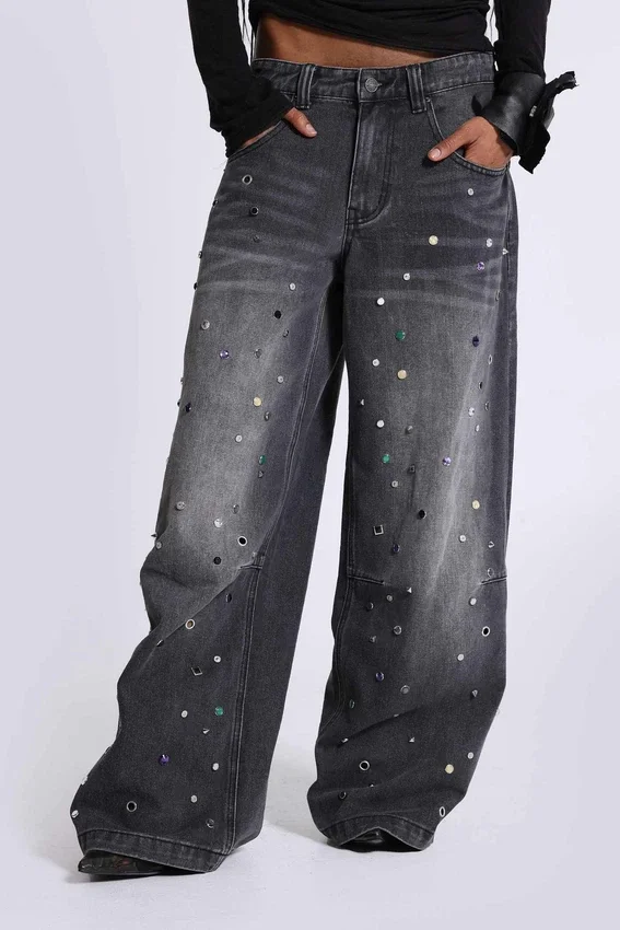 Trixa Colossus Jeans med smyckesnitar