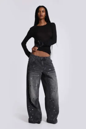 Trixa Colossus Jeans med smyckesnitar