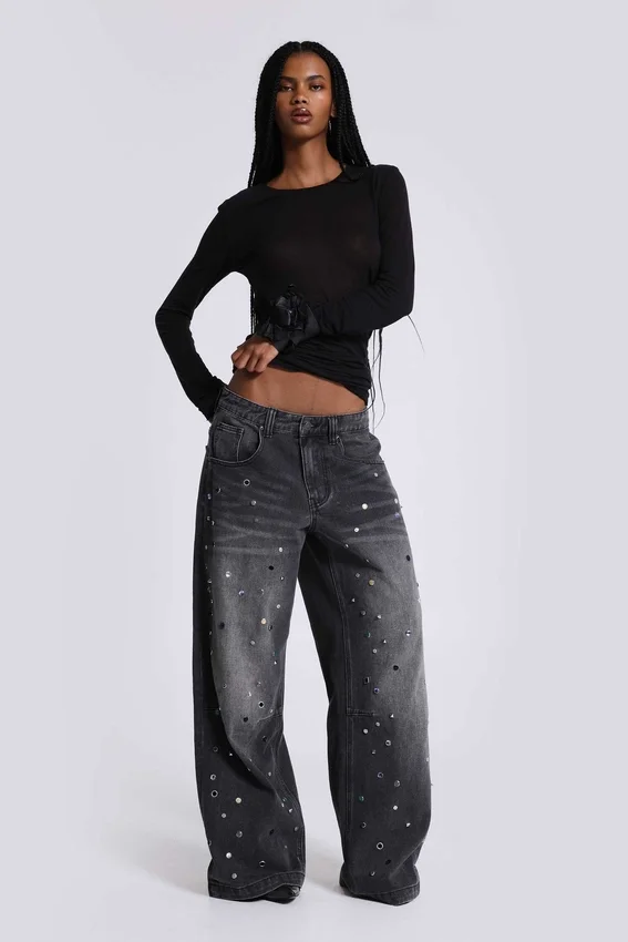 Trixa Colossus Jeans med smyckesnitar