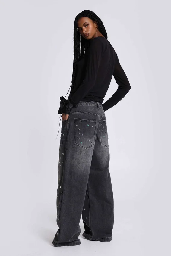 Trixa Colossus Jeans med smyckesnitar