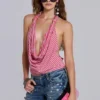 Tullia Sripe Jersey Drape Top