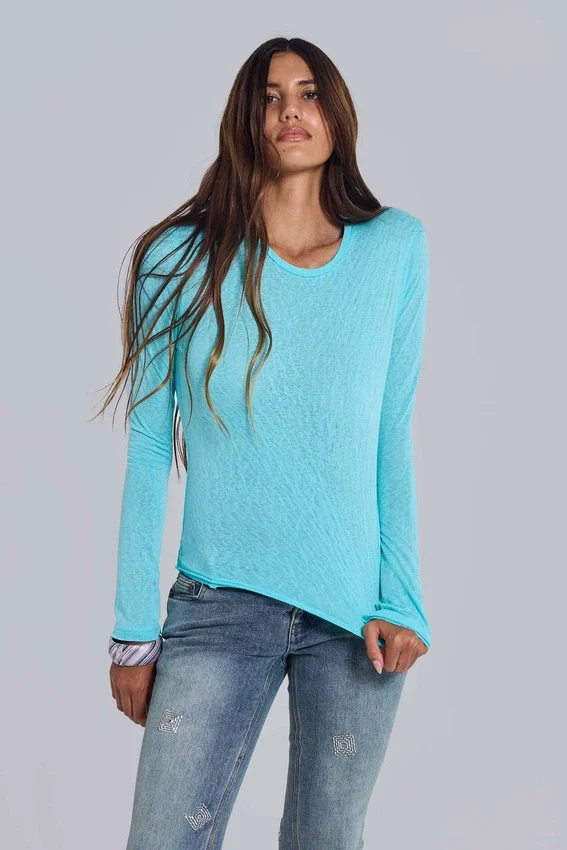 Turquoise Mist långärmad topp