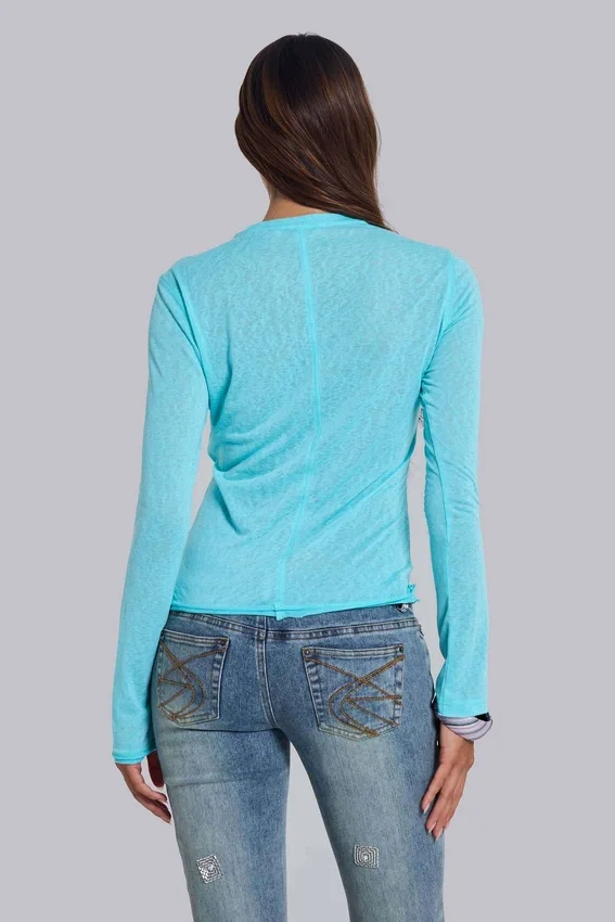 Turquoise Mist långärmad topp