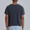 Tvättad svart kort Moth-T-shirt