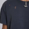 Tvättad svart kort Moth-T-shirt