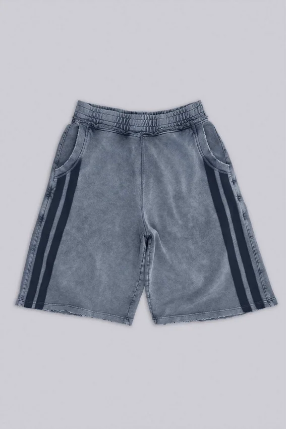 Tvättade grå sportiga randiga Monster Joggers