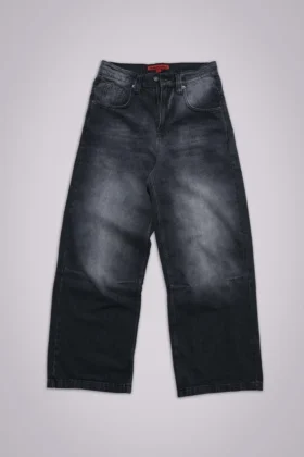 Tvättade svarta Colossus Jeans