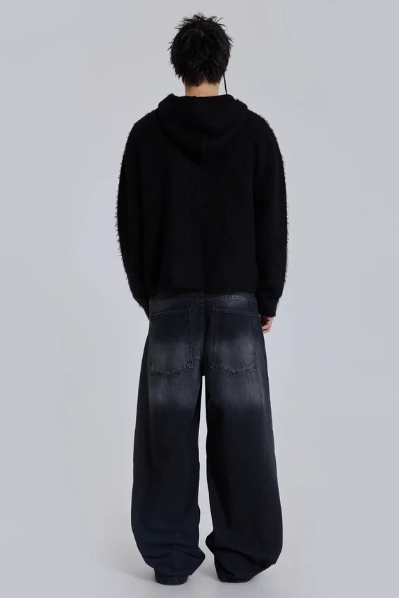 Tvättade svarta Colossus Jeans