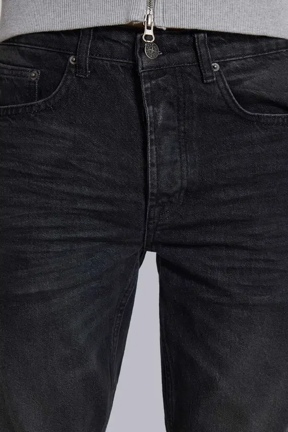 Tvättade svarta Drain-Jeans