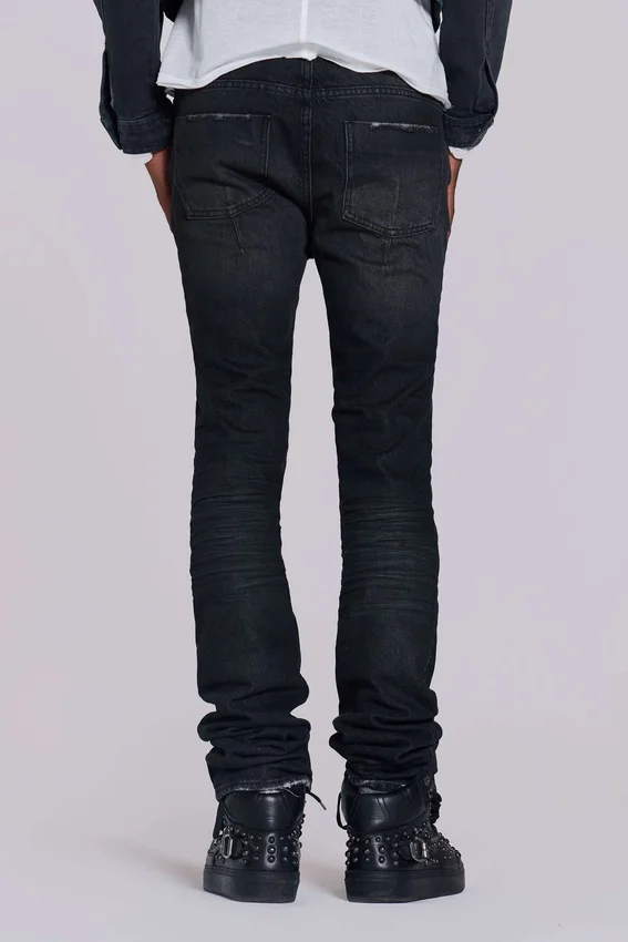 Tvättade svarta Drain-Jeans