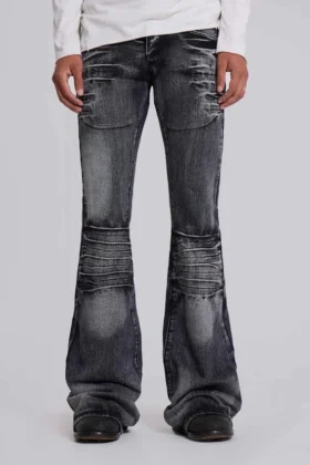 Tvättade svarta Drift-jeans med bootcut