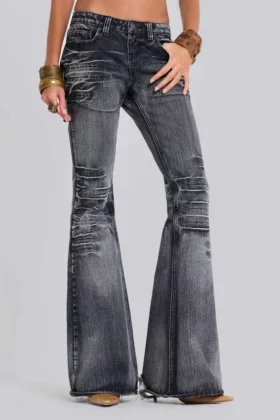 Tvättade svarta Drift-jeans med bootcut