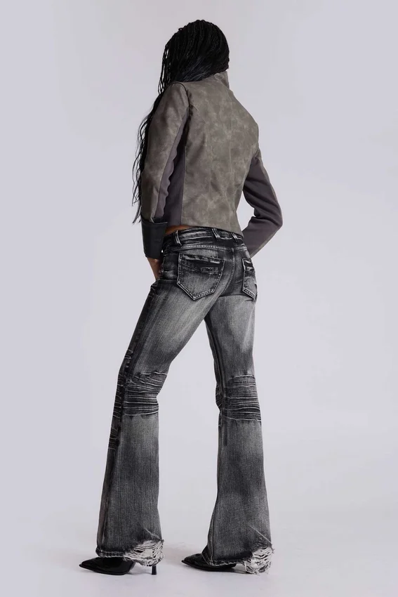 Tvättade svarta Drift-jeans med bootcut